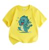 Kids Boys Girls Cute Jumping Cartoon Dragon Print T-Shirt 100% Cotton Short Sleeve O-Neck Casual Summer Soft Breathable Tee Tops for Toddler Youth Chi