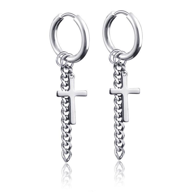 New Arrival Stainless Steel Stud Earrings Cross Star Scorpion Tassel For Women Men Fashion Hip Hop Ear Jewelry Gifts