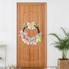 Vibranted Easter Door Hanging Wreath Featuring Colorful Strips Bow Ties Elements for Festive Decoration