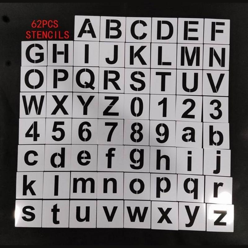 60Pcs Painting Templates Letter and Number Stencils Kids Drawing Stencils for Wood Sign Cake Painting Wall Decoration