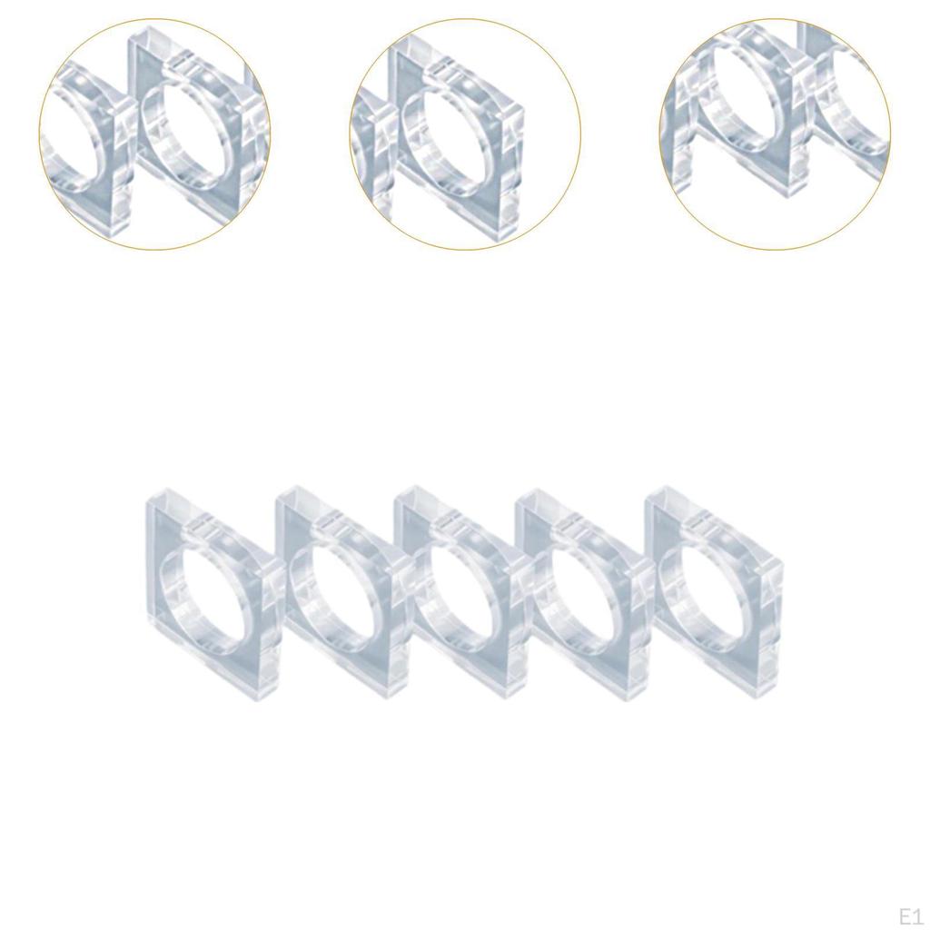 5 Stück Serviettenringe, Schnallen, Klare Dekorative Ringe für Hochzeit