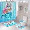 Sexy Mermaid Print Shower Curtains Set High Quality Bathroom Curtain Set Anti-Slip Bath Rug Mat Soft Carpet Toilet Lid Cover