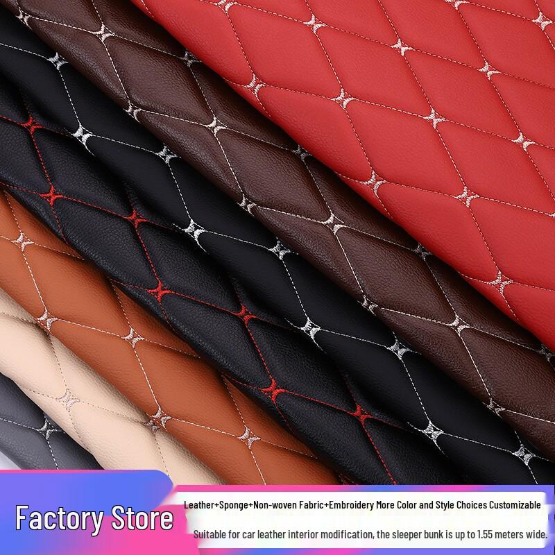 Diamond Pattern Quilted Leather Car Seat Cover & Mat