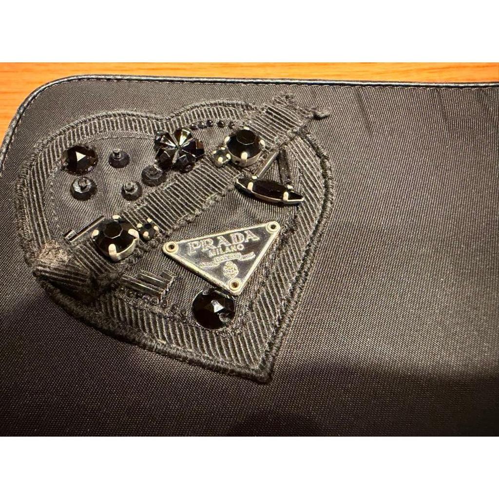 Used PRADA Black Nylon Long Wallet