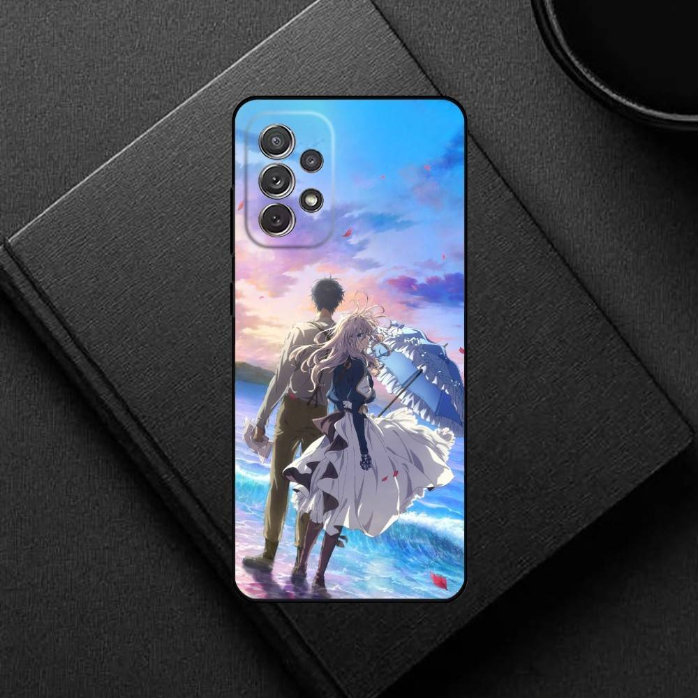 Anime V-Violet evergarden Phone Case For Samsung S25,S24,S21,S22,S23,S30,Ultra,S20,Plus,Soft Silicone Black Cover