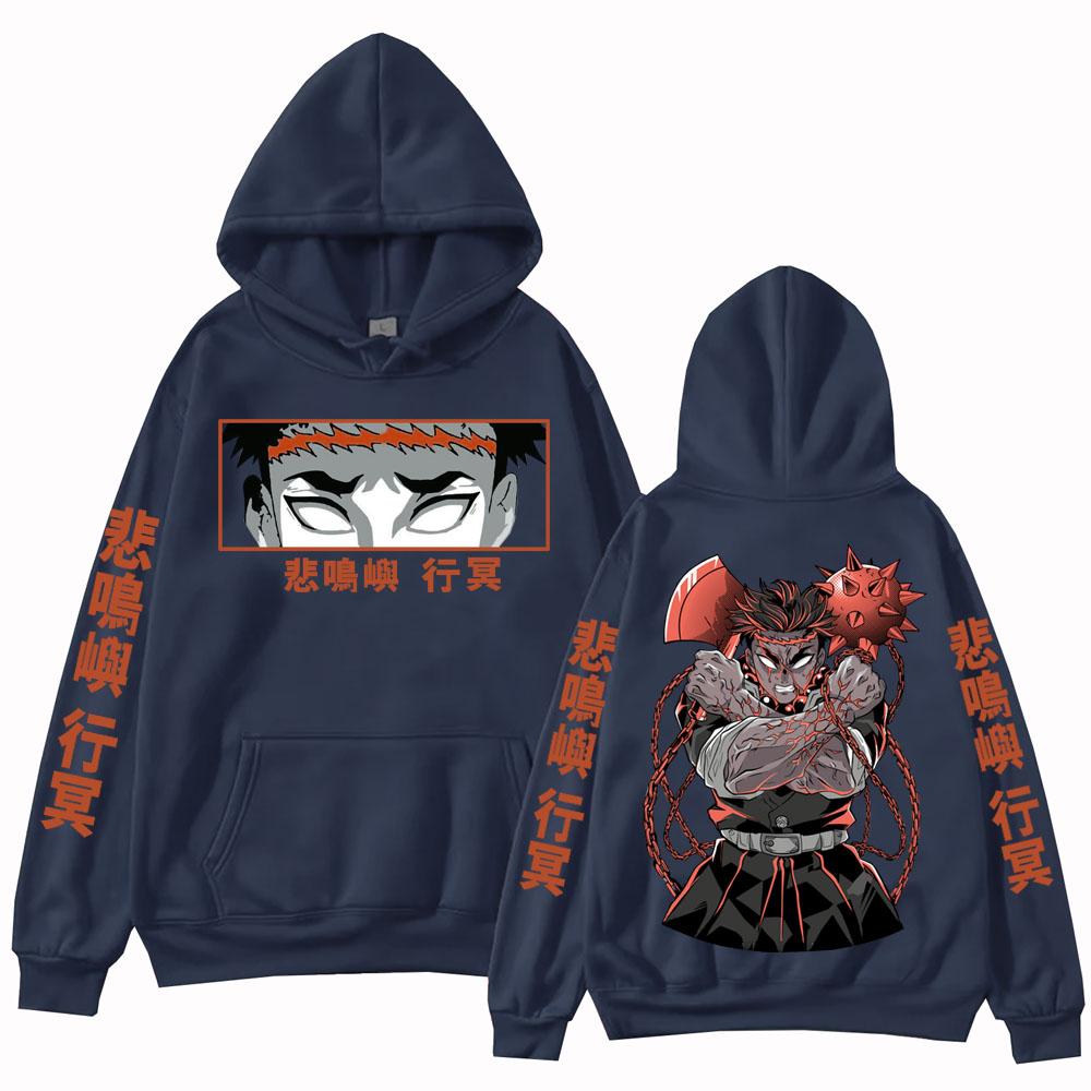 Demon Slayer Himejima Gyomei Hoodie Harajuku Hip Hop Pullover Tops Sweatshirt Gift