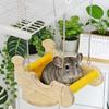 Natural Wooden Small Pet Swing Hammock Chew Proof Hanging Bed Toy For Chinchilla Cage Exercise Entertainment Activity