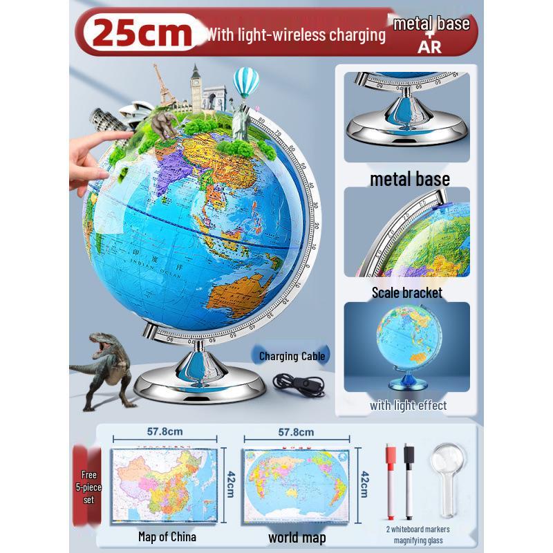 Magnetic Levitation 3D Globe for Students - Large Size, Ideal for Elementary & Junior High School