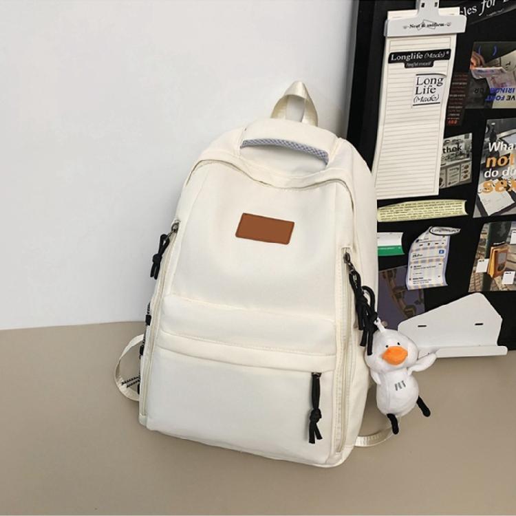 Versatile Student Backpack with Ample Space for Daily School Life Japanese Solid Color Large Capacity Daypack School Bag