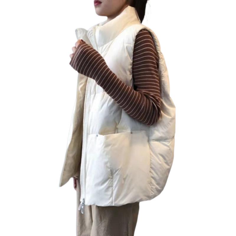 Women's Plus Size Down Cotton Vest - Short, Loose, Trendy Outerwear for Autumn/Winter 2023
