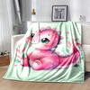 1pc Dinosaur Printing Lightweight Flannel Blanket, Comfortable and Warm Blanket, for Camping Sofa Bed and Couch Office, Gift