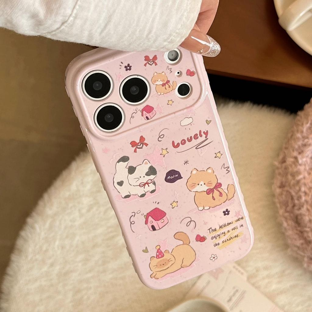 Cute Cat Phone Case Suitable for iPhone 16, iPhone 17, iPhone 17 Pro Max