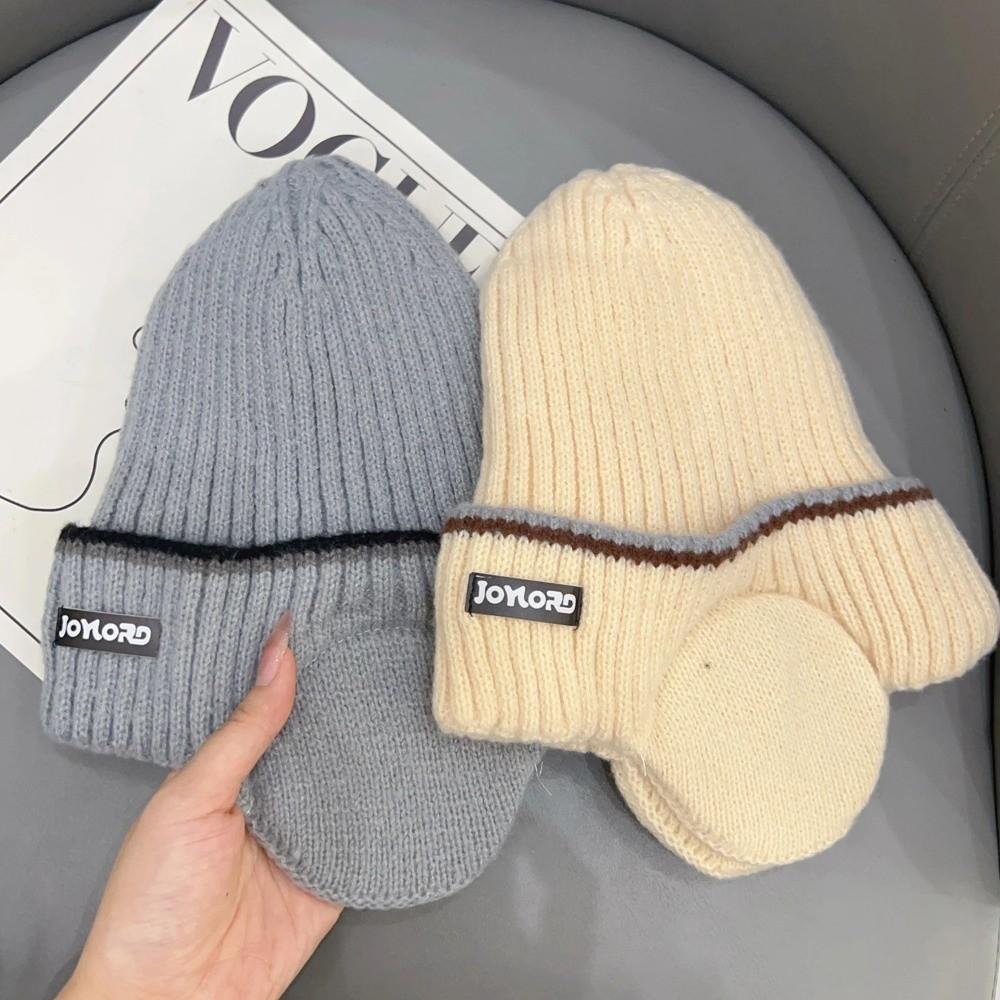 Thickened Knit Cap with Earmuffs Beanie Hat New Knitted Hat  Unisex