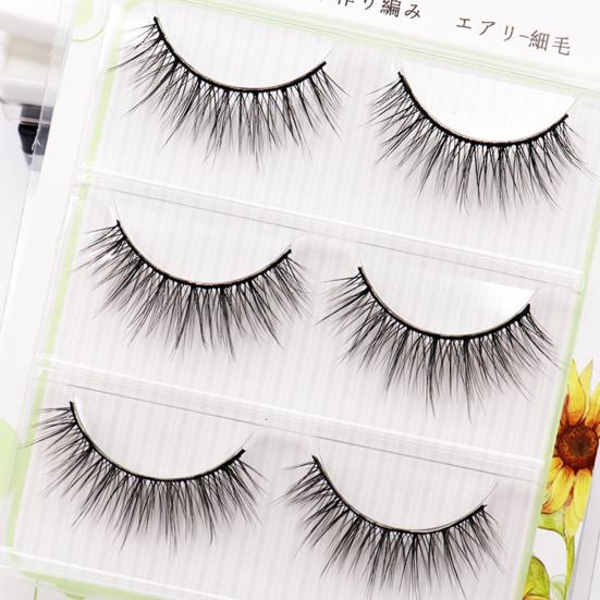 Yousheng 3 Paia Ciglia Finte Naturali Comode da Indossare Fibra Incrociata Extension Trucco Ciglia per Camerino