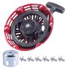 Starter Assembly Recoil Starter Red And White Starter Cup Included 6 Mounting Bolts Included Complete Installation Kit