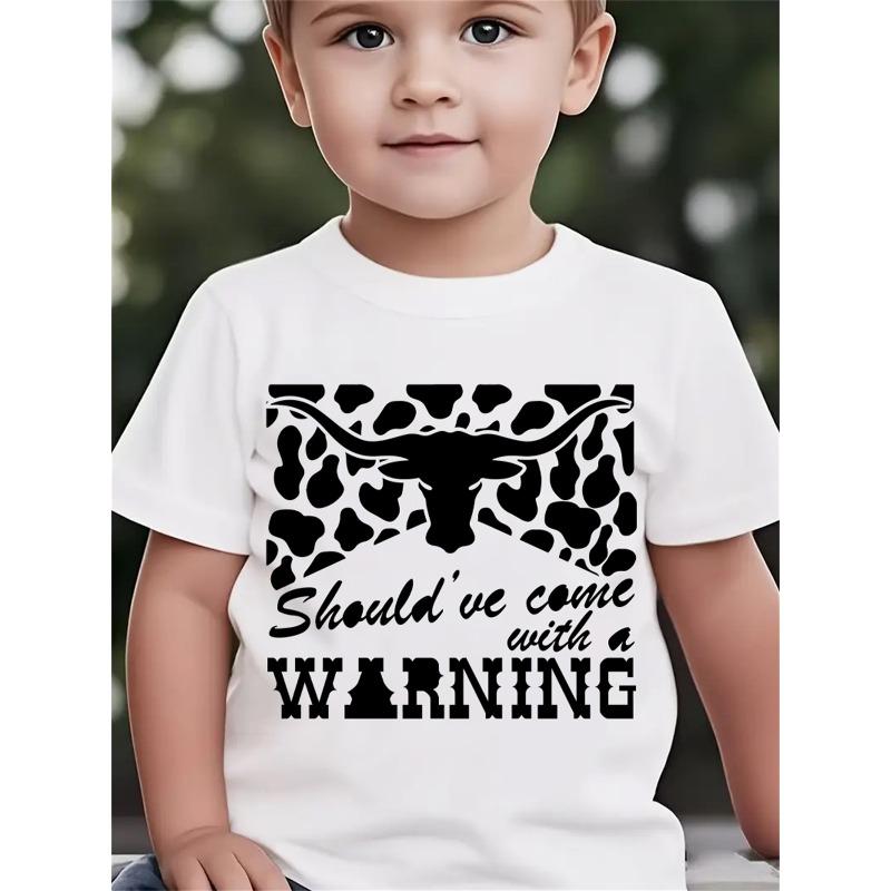 European sizes Summer Fashion Boys  Short Sleeve T-Shirt with Bull Head Element 98cm