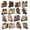 Holiday Party Supplies Halloween Wooden Napkin Holder, Cute Black Cat Mummy Pumpkin Spooky Kitchen Decor Desktop Organizer for Party, Festive