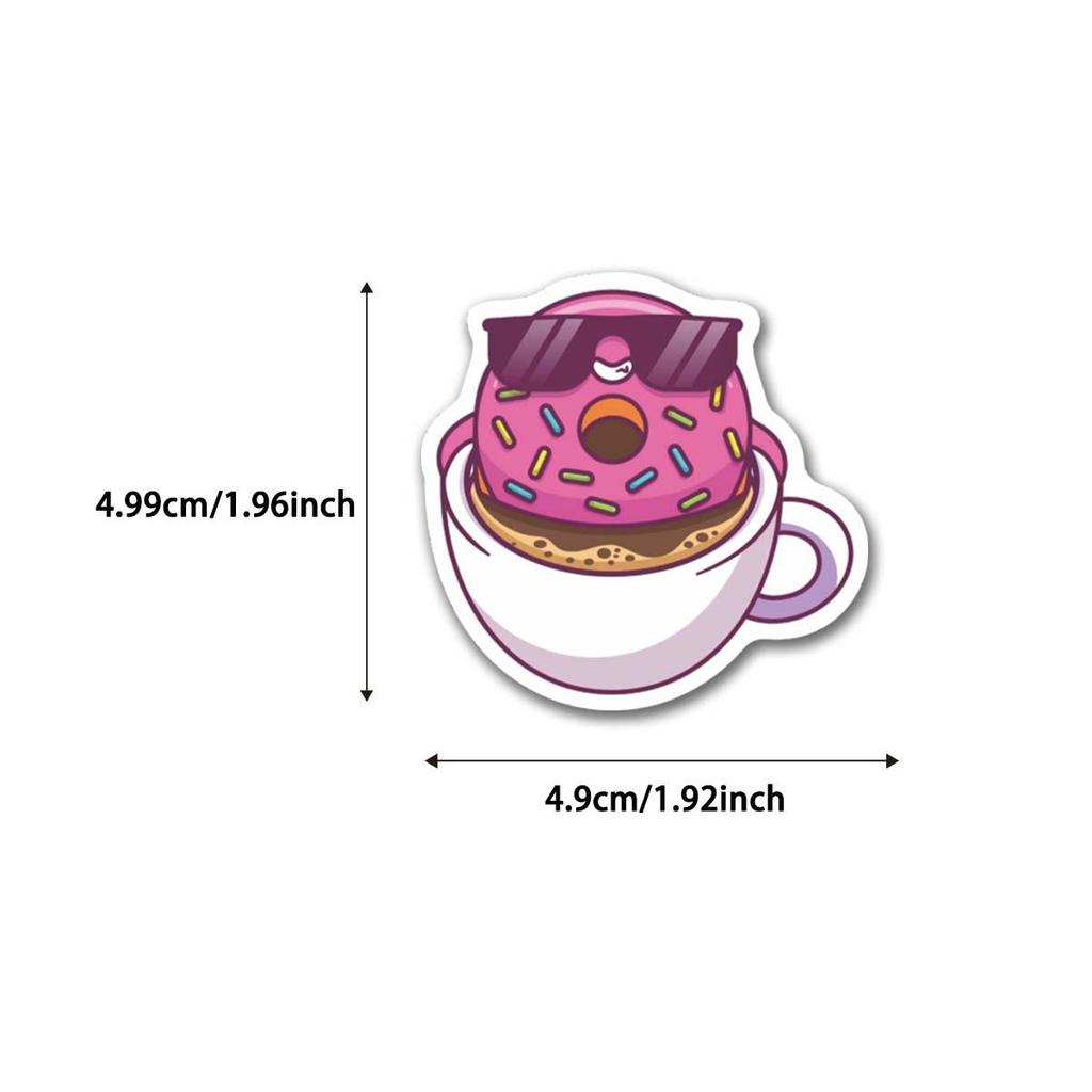 50pcs Cartoon Dessert Graffiti Stickers for DIY Suitcase & Notebook Decoration