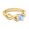 Moonstone Twisted Vine Band Ring - 925 Sterling Silver Gold Vermeil