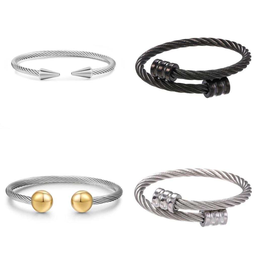Bracciale Geometrico in Acciaio Inossidabile per Uomo Donna Gioielli alla Moda Regalo per Viaggio