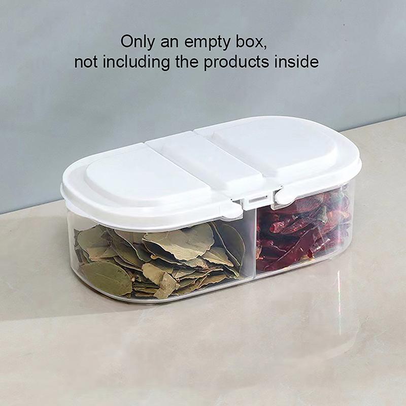 Двойное отделение с крышкой, герметичная банка для сухофруктов, многофункциональная кухонная пластиковая банка для хранения на холодильнике белый