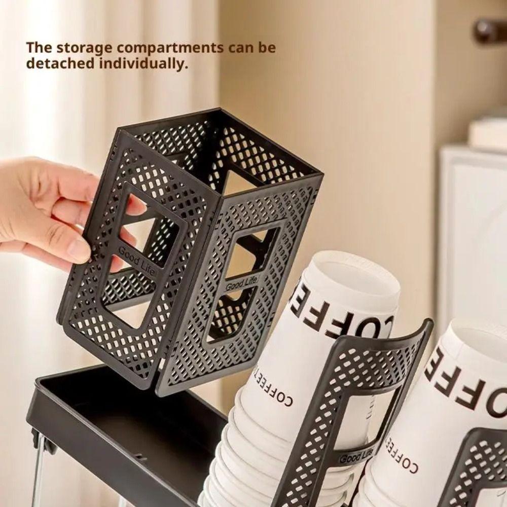 Detachable Design Paper Cup Dispenser Coffee Cup Storage Rack  Countertop Organizer