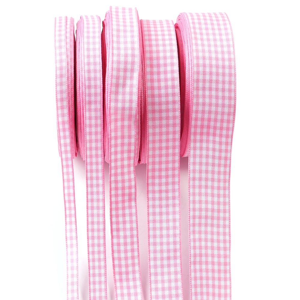 10Yards/roll Lattice Plaid Ribbons Polyester DIY Handmade Bow Ribbon for Sewing Fabric Wedding Decoration Gift Flower Wrapping