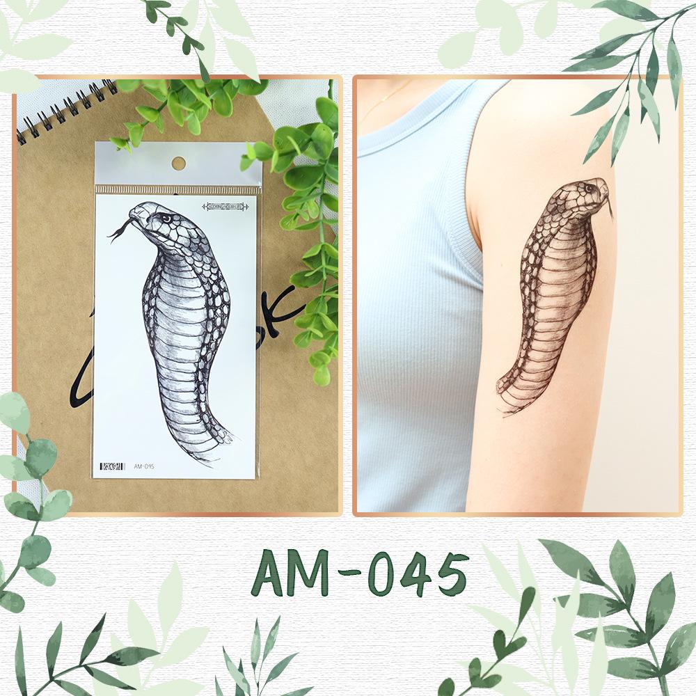 „Autocolante Tatuaj Temporar Șarpe cu Flori la Modă, Rezistente la Apă, pentru Bărbați și Femei - Design Cool, la Modă pentru Braț”