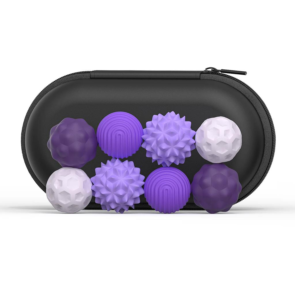 Magnetic Sensory Silicone Ball Hand Touch Ball Soft Massage Training Raised Point Waist and Back Foot Massage Ball 4/8 Pieces