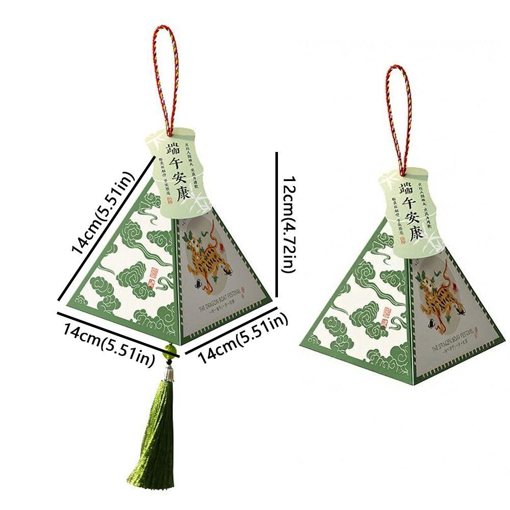 10 Stück Traditionelle Drachenbootfest-Geschenkbox Verdickte Leere Box Zongzi-Verpackungsbox Lebensmittelqualität Hängend