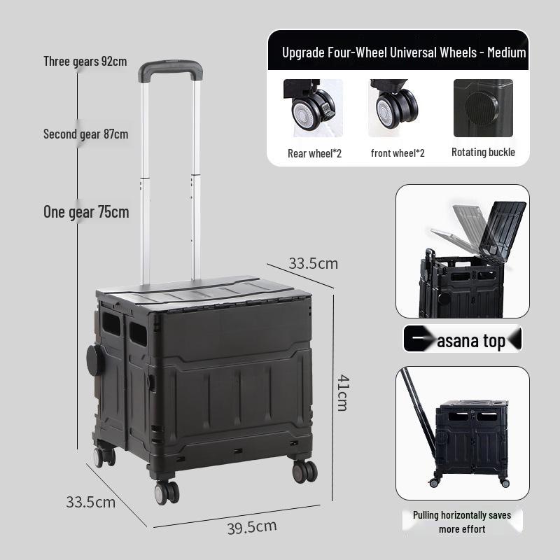 Portable Stair-Climbing Trolley: Folding Cart for Groceries, Camping, and Outdoor Use