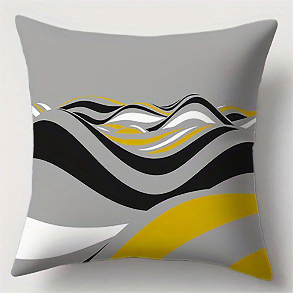 Geometric Patterns In Yellow & BlackSuitable for Sofa Car Bedroom Decorative Cushion Cover Pillow Cover