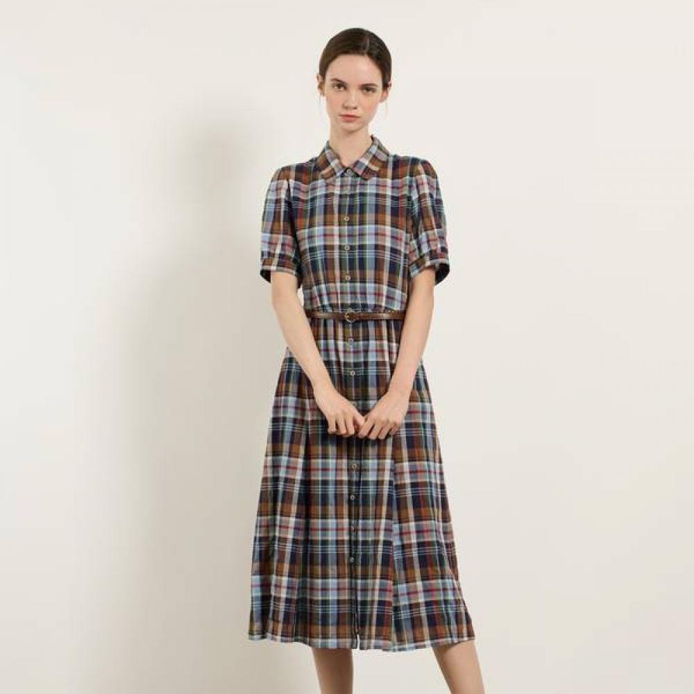 

Bcbg Belted Check Dress B5f7o607 Purple (63)/77