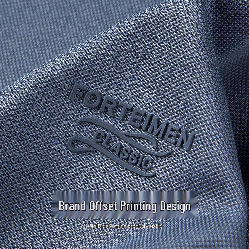 FORTEI Herren 7A Antibakterielles Kühlendes Color-Block Streifen Piqué Poloshirt