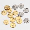 10pcs Gold Color Stainless Steel 8-12mm Round Hammered Charms Earrings Pendant for DIY Earring Jewelry Making Findings Supplies