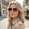 New rimless trimmed sunglasses, European and American fashion polygonal sunglasses, women's sunscreen, street photography ins glasses