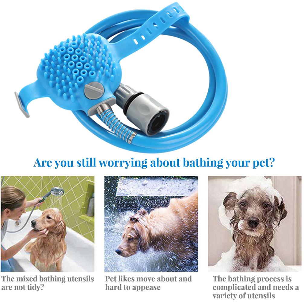 Pet Shower Bath Brush Attachment Grooming Washing Hose Short Hair Comfortable Scrubber Massager Supplies Home