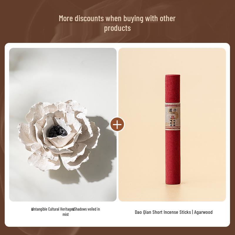 Xichun Handcrafted Ceramic Flower Incense Holder & Aroma Diffuser - Creative Table Ornament Niche Gift