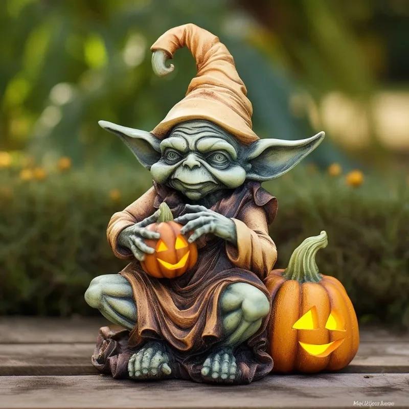 Halloween Pumpkin Garden Decoration Vampire Ornament Cute Ghost Landscape Resin Cartoon Crafts Outdoor Garden Decoration