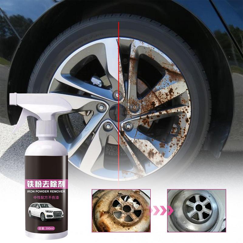 Rust Remover Spray Car Paint Iron Powder Remover 300ml Car Paint Maintenance Rust Inhibitor Iron Contaminant Yellow Spots