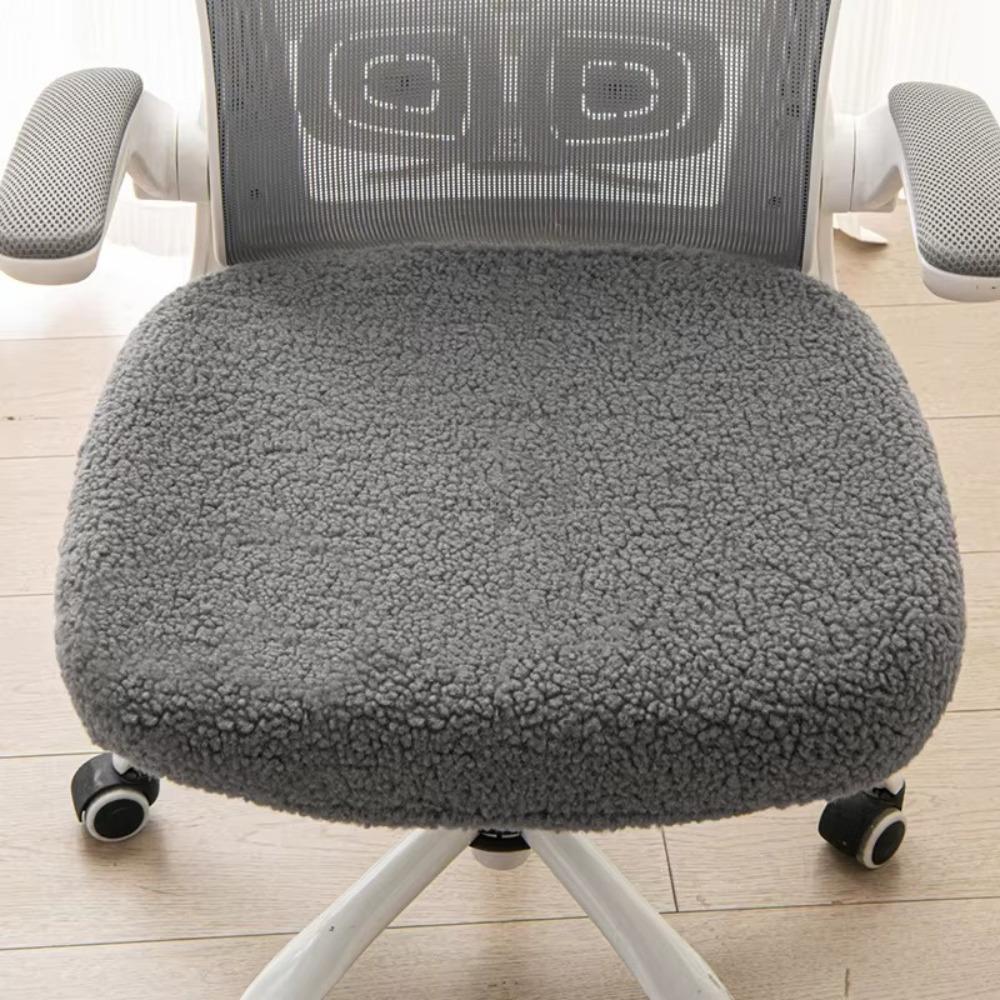 Stretch Computer Chair Seat Cozy Plush Elastic Chair Cover Chair Seat Protector  Winter Use
