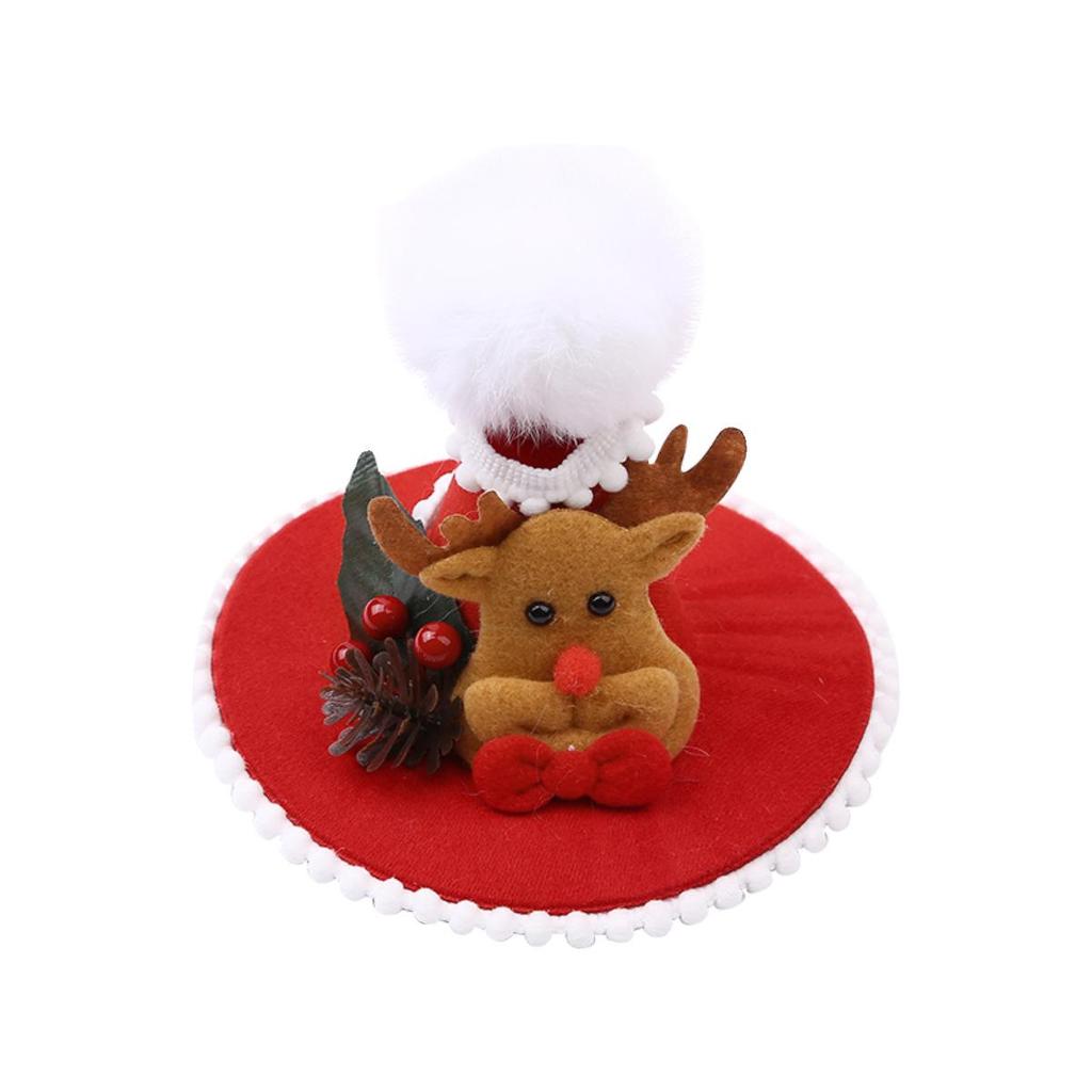 Women's Red 3D Bow Tie Reindeer Top Hat - Christmas Holiday Hair Accessory
