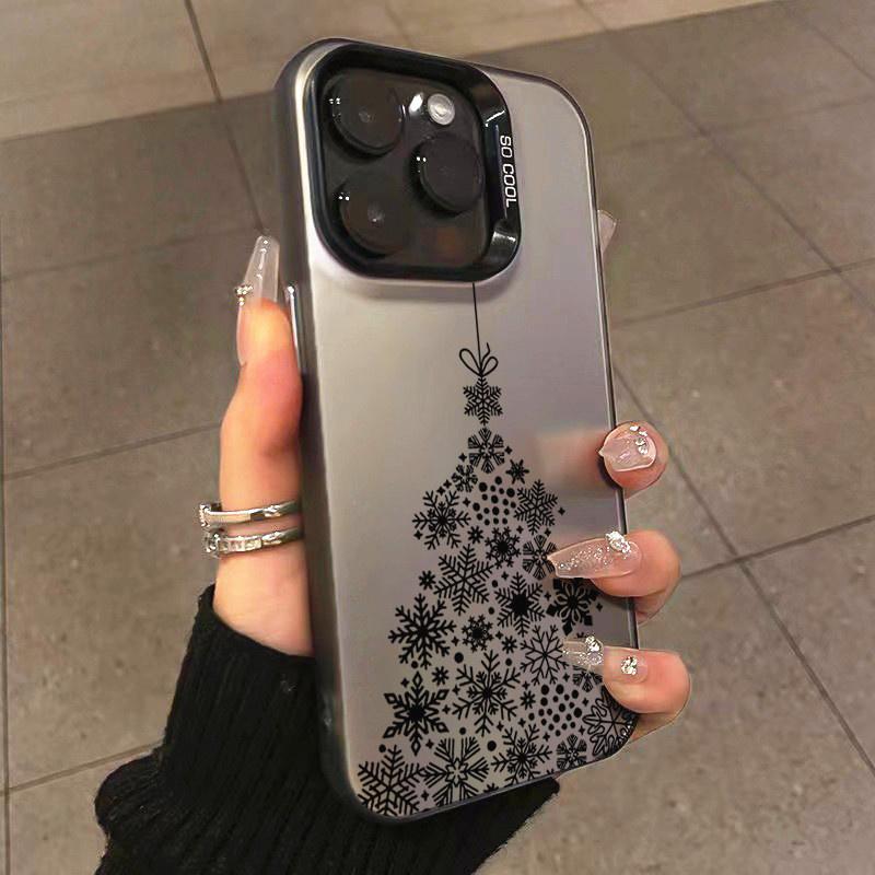 Snowflakes Christmas Electroplate Case For  Redmi Note 13 12 11 Pro Plus 5G 12S 11S 11 10S Redmi 13 12C 13C 14C Hard Cover