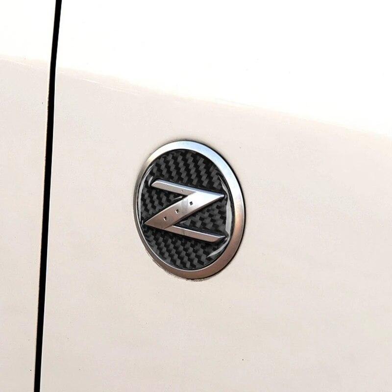 2pcs for Nissan 350Z Z33 2003-2009 Car Fender Logo Emblem Decoration Sticker Carbon Fiber Auto Accessories