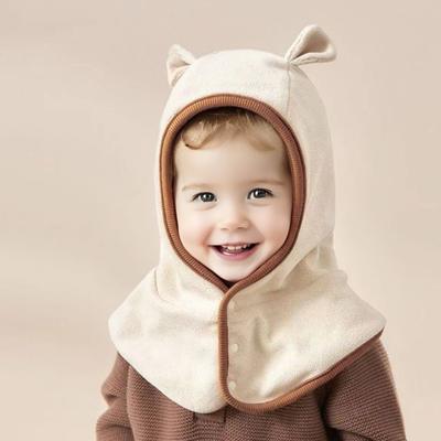 2 In 1 Toddler Winter Hat Balaclava Windproof Warm Fleece Baby Hooded Scarf with Ear for Toddlers Boys Girls