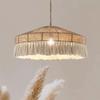 Wabi-Sabi Retro Hemp Rope Tassel Chandelier for Bedroom or Living Room