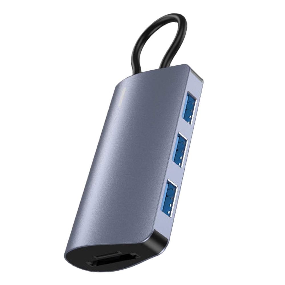 

2395-05 5-in-1 USB-C Hub Aluminum Alloy Docking Station with 3 USB 3.0 + SD/TF Card Reader A