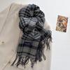Long Thickened Warm Scarf For Women Men 50*200CM Tassel Pashmina Shawl Faux Cashmere Warps Autumn Winter Blanket For Daily