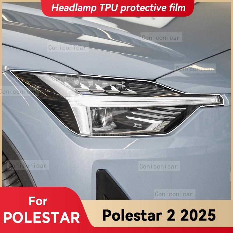 Für POLESTAR 2 2025 Auto Scheinwerfer Transparent TPU Schutzfolie Frontlicht Tönung Farbwechsel Aufkleber