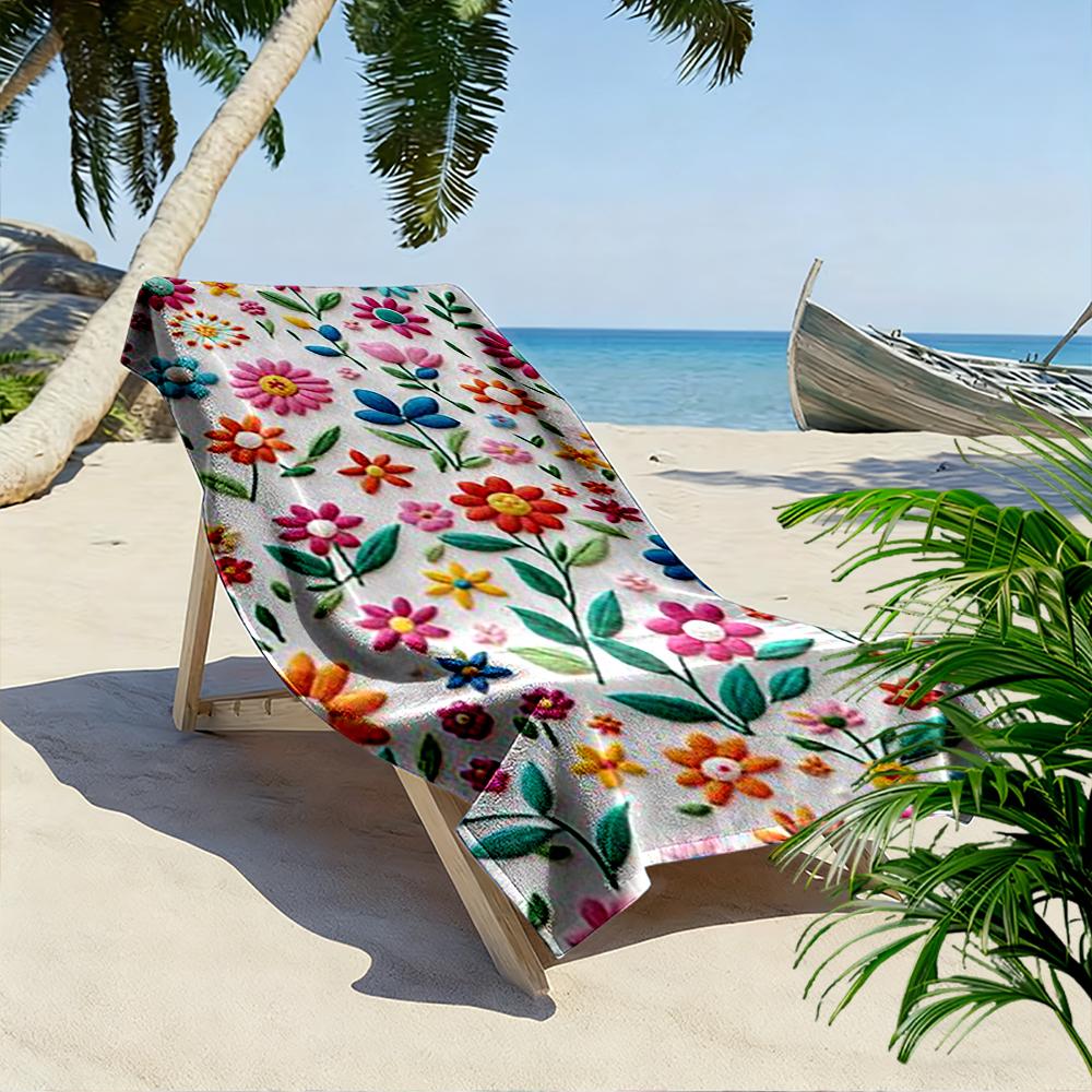Colorful Floral Pattern Design Beach towel quick-drying for travel outdoor sports jogging beach and swimming